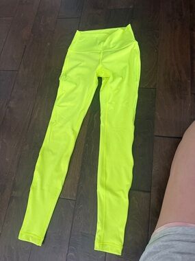 lululemon athletica Wunder Under Neon Yellow High-Rise Leggings- NWOT